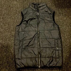 SWISS TECH Nylon Mens Black Puffer Vest Light Weight Sleeveless Zip Up Size S